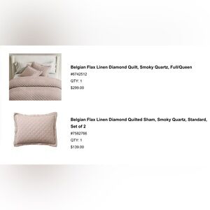 Pottery Barn Belgian Flax Linen Quilt in Smoky Quartz